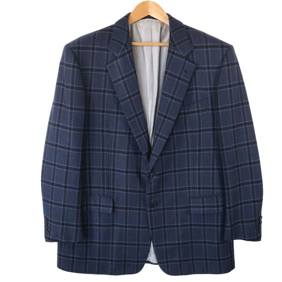 Stefano Ricci Other - Stefano Ricci Men's 46 (EU58) 100% Cashmere Blue Plaid Sport Coat Blazer Jacket